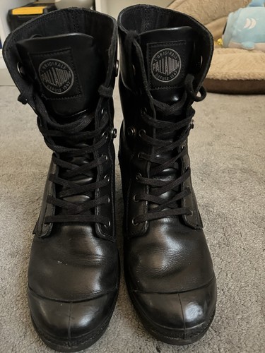 Palladium black leather biker - palladium,