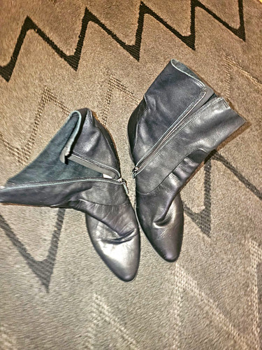 Black leather ankle - black,
