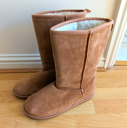 Brown suede faux - suede, fur