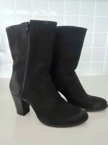 Black suede distressed look