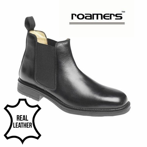 Roamers mens black leather - black,