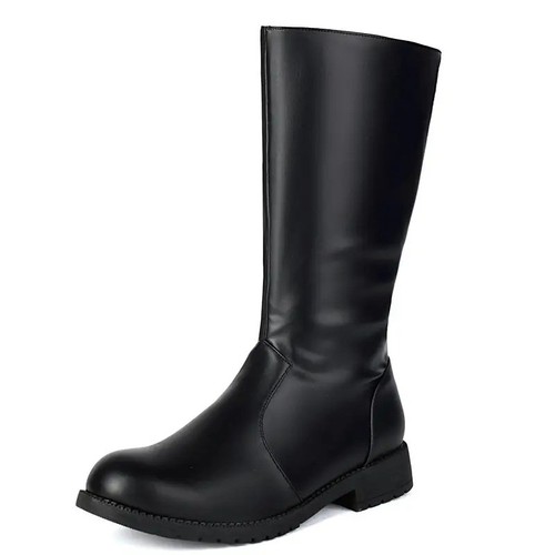 Mens black leather knee high - mens,