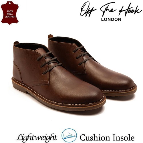Mens leather desert boots - leather,