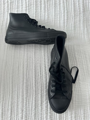 Black leather converse - converse, boots