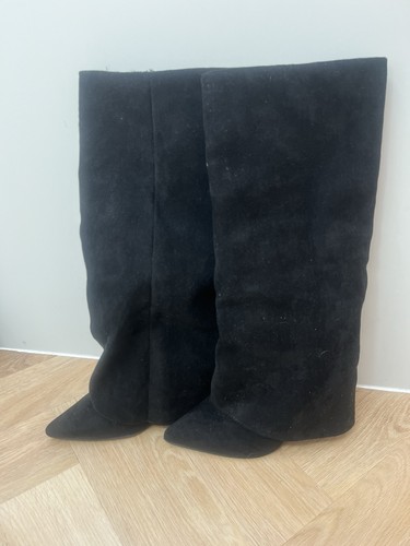 Suede heel fold - heel, boots