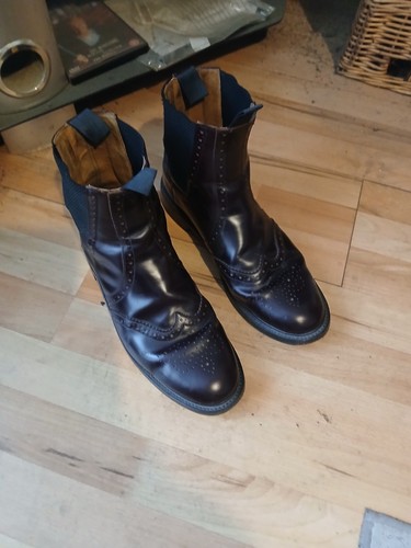 Burgundy leather brogues - leather,