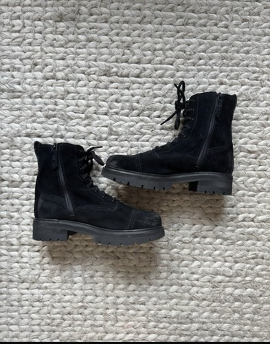 Clarks suede leather black
