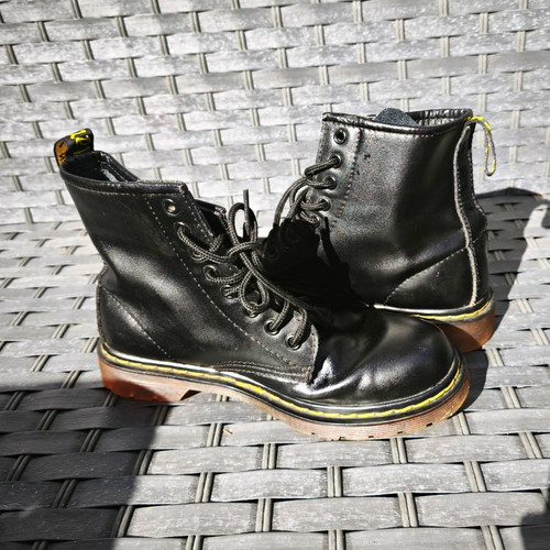 Black real leather combat - real,