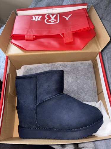Blue suede faux fur - blue,