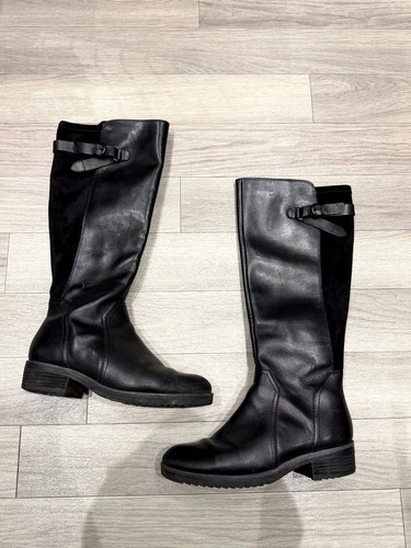 Caprice black leather knee - caprice,