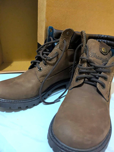 Wrangler brown leather lace - brown, lace-up